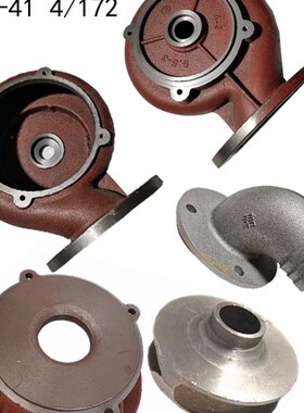 水泵配件4-5.5KW泥浆泵蜗壳止口145-172铸铁叶轮法兰泵头底座底网