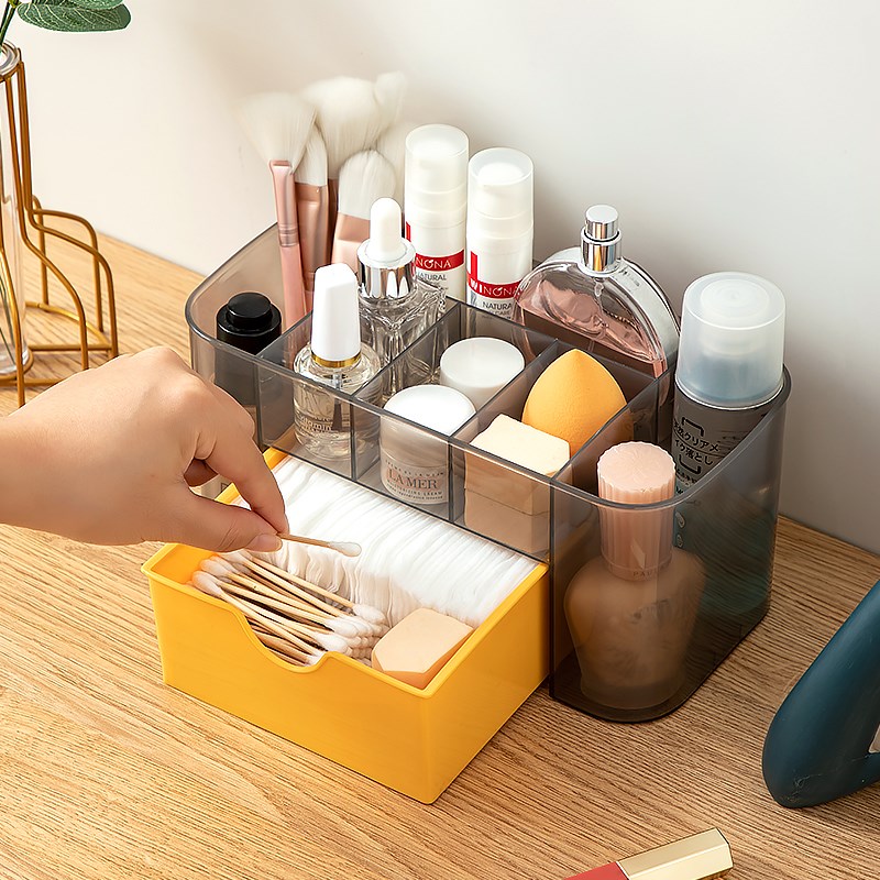 化妆品收纳盒小号护肤品桌面梳妆台整理面膜口红化妆刷抽屉置物架
