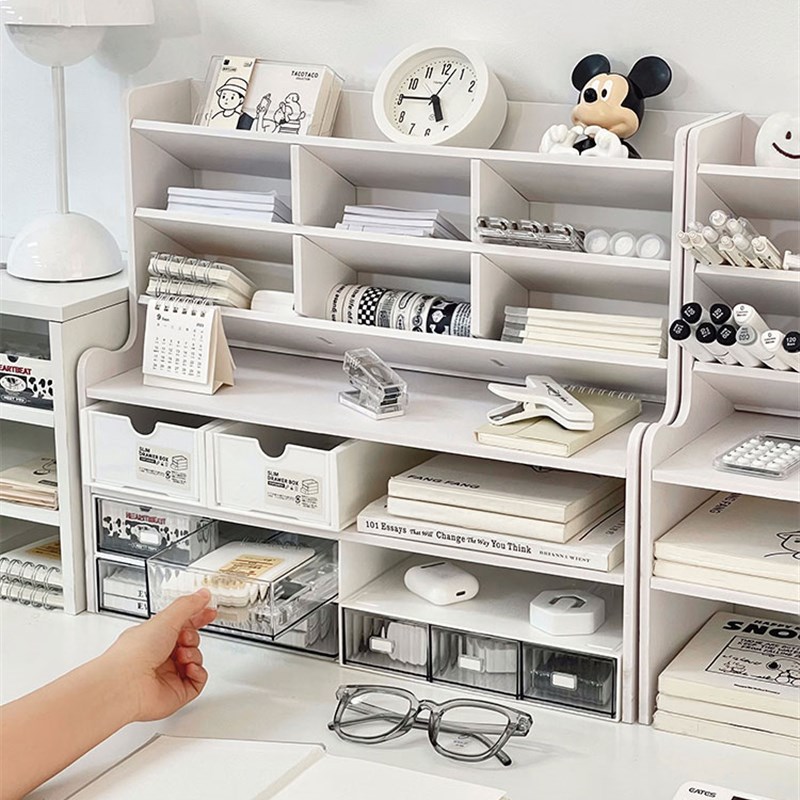 书桌置物架收纳盒桌面整理盒多层书架宿舍桌上文具收纳层架小抽屉