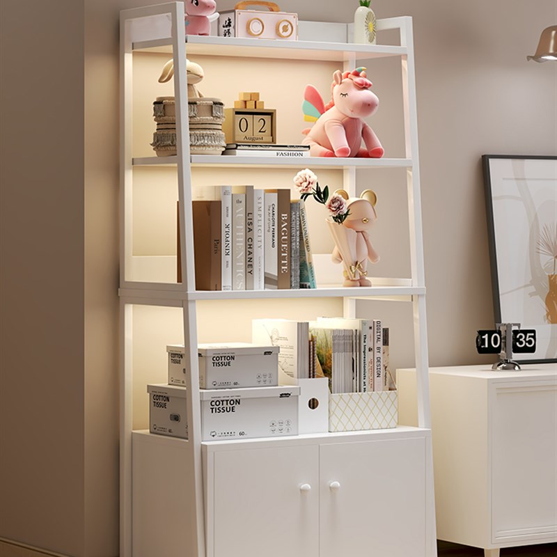 ins风书架置物架落地卧室家用多层储物铁艺收纳展示客厅梯形架子