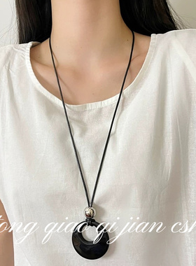 中式轻奢小众高级感长款吊坠仙女