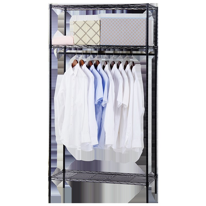 全钢架布衣柜落地卧室坚固耐用经济简约现代简易租房用组装衣帽架