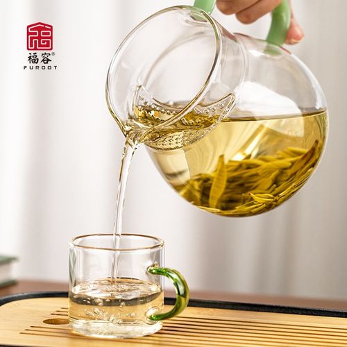 玻璃月牙公道杯茶水分离过大容量绿茶泡茶杯茶漏一体茶具分茶器