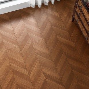 罗浮威尔柔光天鹅绒鱼骨纹木纹瓷砖9卧室客厅仿实木地板砖