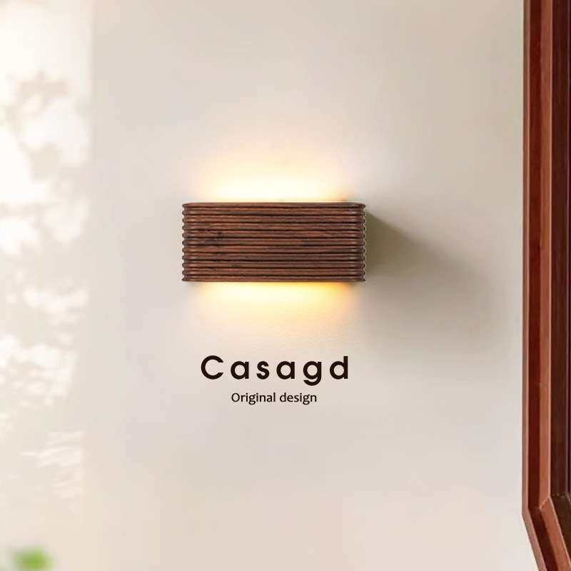 卧室客厅高端实木中古风氛围灯过道走廊楼梯间高级艺术壁灯casagd