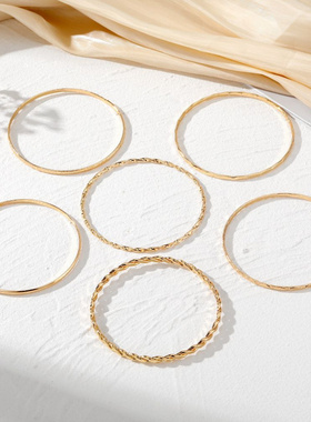 ins欧美跨境手饰菱形麻花光面