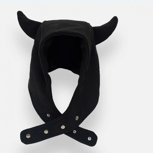 暗黑系列个性可爱亚比小恶魔耳朵雷锋帽子女冬季保暖毛绒护耳包头