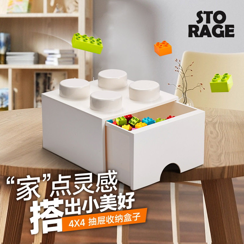 大号高透模型手办收纳四颗粒积木