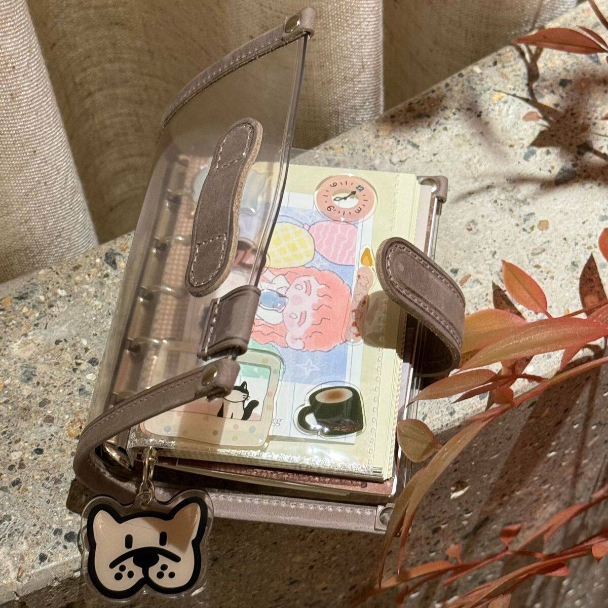 小红书同款米灰色透明m5手账本简约高颜值随身可拆卸活页笔记本子