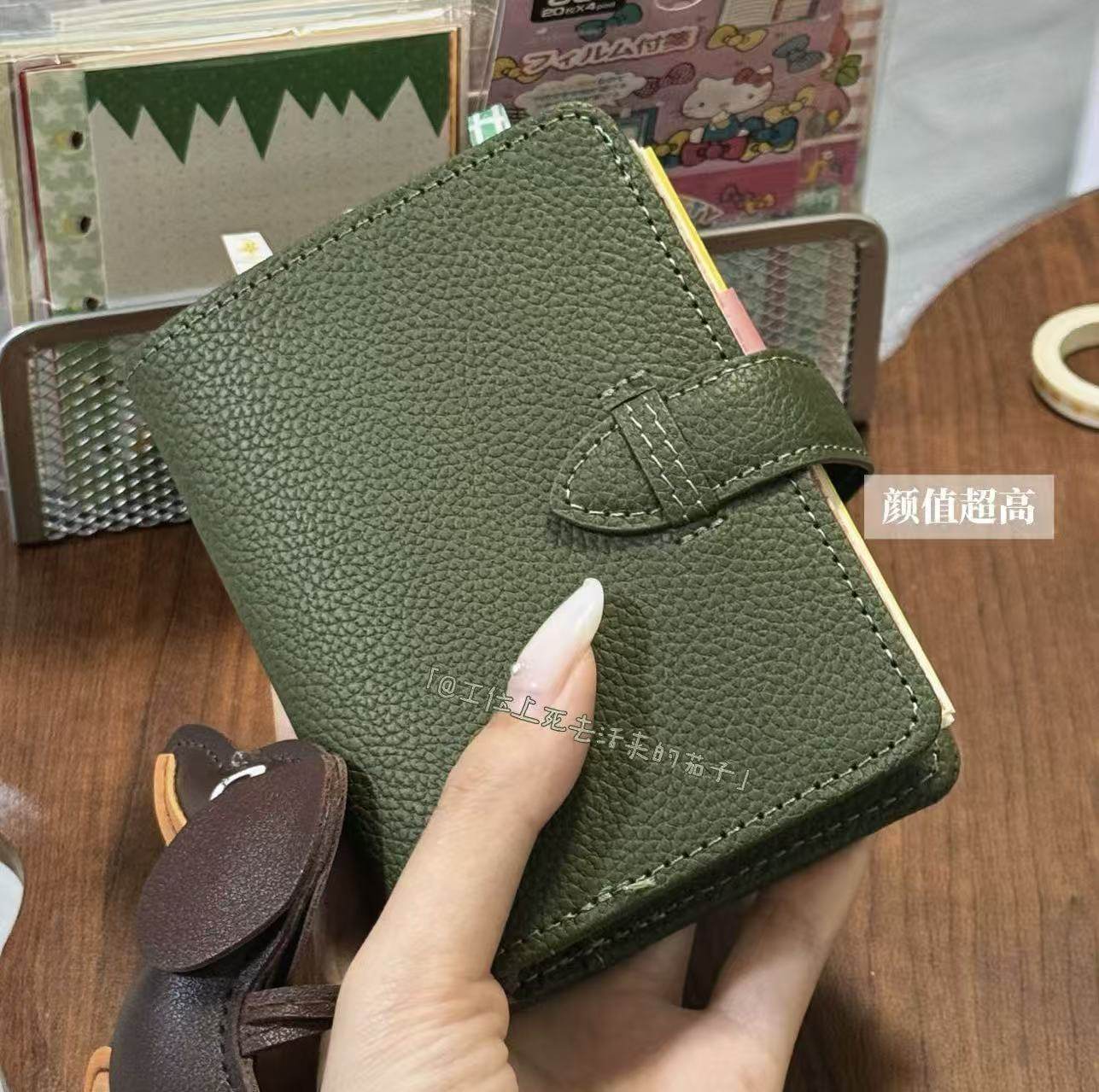 小红书同款橄榄绿皮质m5手账本学生ins随身可拆卸活页日记笔记本,文具电教/文化用品/商务用品,手帐/日程本/计划本,淘宝优惠券,粉丝福利购,淘宝优惠卷