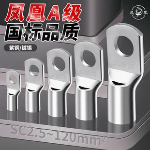 凤凰电线压接接头国标SC冷压端子窥口紫铜线鼻子线耳4