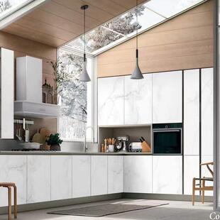 进口拉米娜1200*2700*5科罗拉多白珠面哑光岩板餐桌墙面