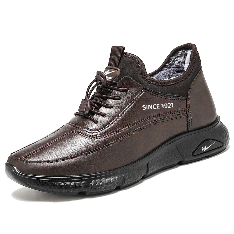 双星老人鞋男冬季加绒保暖棉鞋