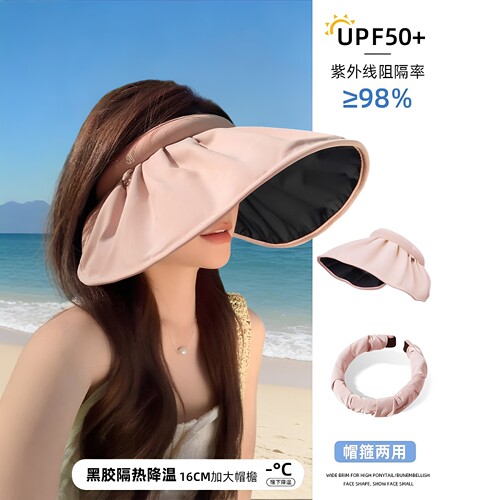 夏季女大檐空顶防晒可折叠遮阳帽