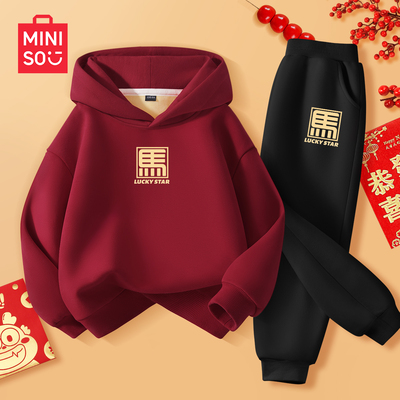 名创优品儿童新年套装国潮拜年服