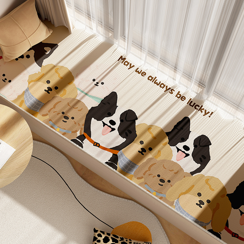 202新款飘窗垫免打理防水飘窗坐垫卡通可爱卧室床边地毯阳台垫子