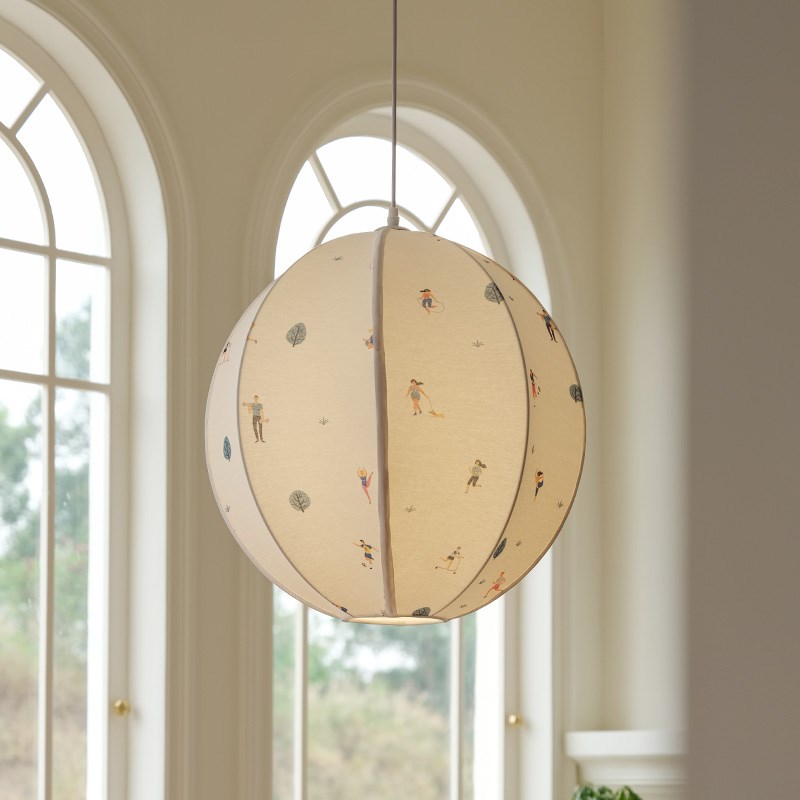 由灯记布艺刺绣儿童房卧室吊灯丹麦设计师创意新款复古餐厅书房灯