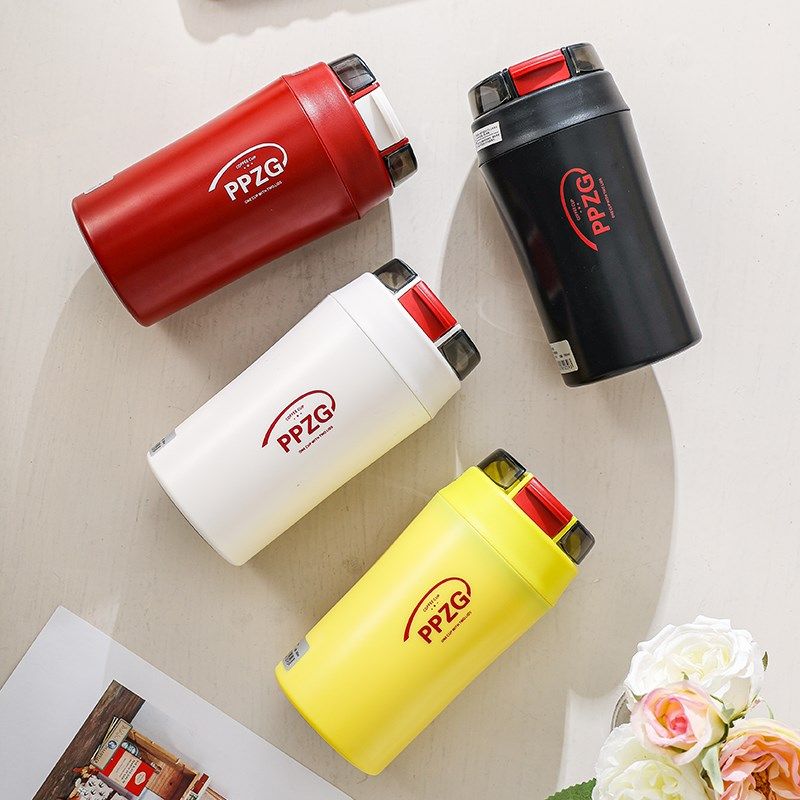 全陶瓷内胆咖啡杯男女生文艺个性保温杯户外随行便携W翻盖吸管水