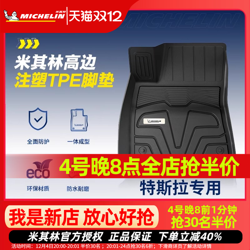 米其林特斯拉全TPE全包围脚垫