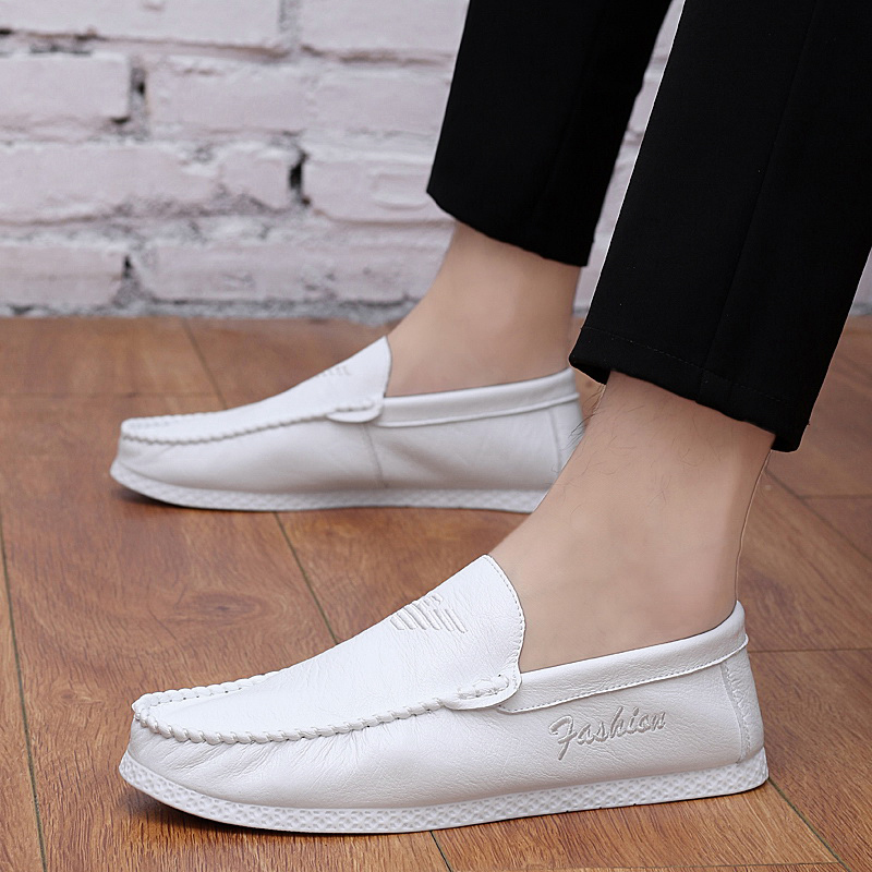 豆豆鞋男b2022新款休闲皮鞋潮流春夏男鞋一脚蹬韩版透气男士懒人