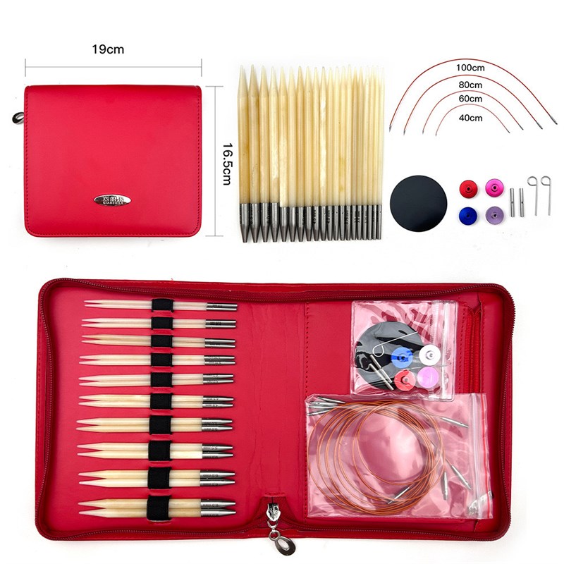 可拆卸环形针骨针可换绳可加长编织工具毛衣针Pdiy编织针牛骨针