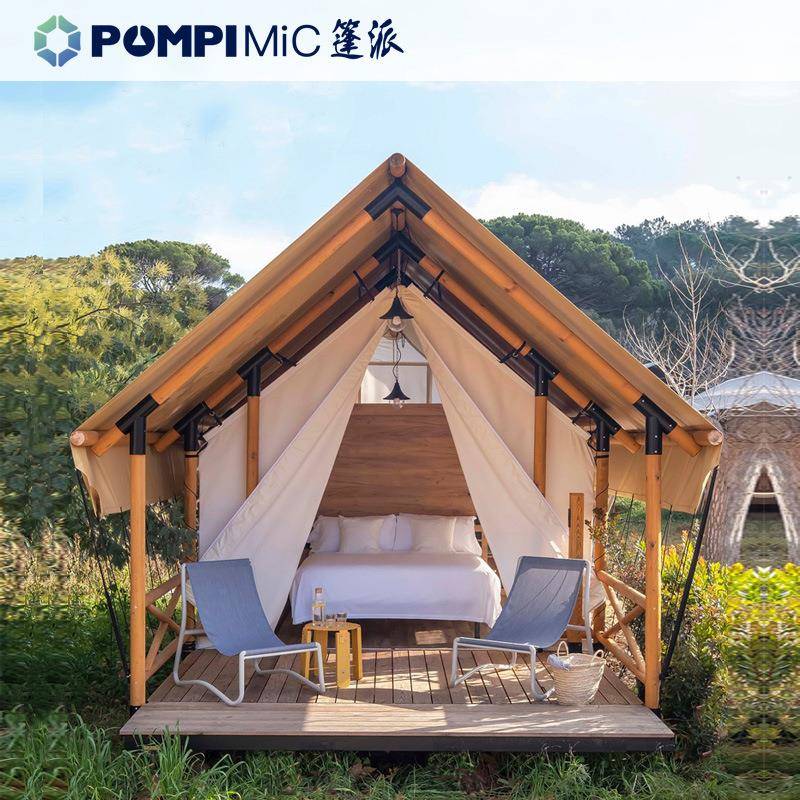 景区帐篷轻奢风复古木结构住宅民宿帐篷带卫生间大型度假篷房