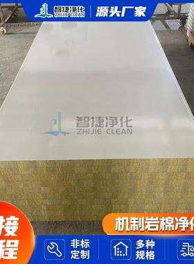 机制岩棉净化板复合彩钢洁净板保温岩棉夹芯板食品电子医院车间
