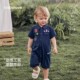 纯棉婴儿牛仔哈衣短爬时尚 babylove宝宝连体衣夏季 薄款 潮酷外出服