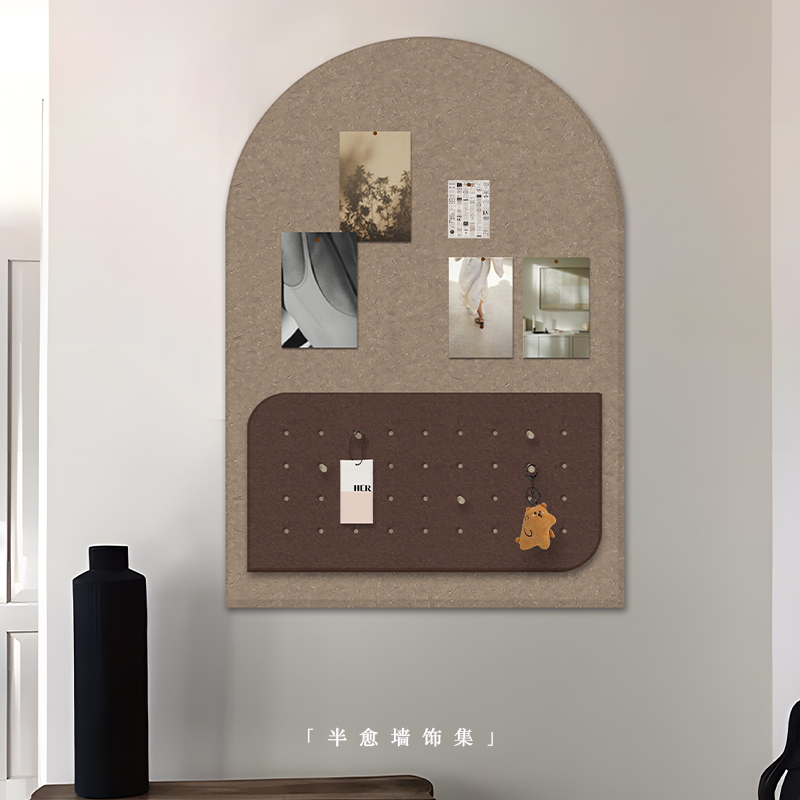 洞洞毛毡墙e贴软木墙板留言板饰品展示板照片墙背景板墙版毛粘宿