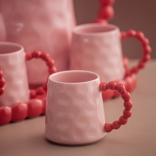 红色备婚a杯子套装 家用待客陶瓷泡茶壶茶杯乔迁新婚礼物水杯水具