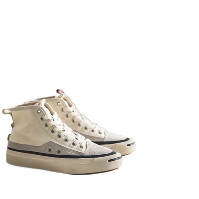 日系冈山帆布鞋男久留米男鞋夏季透气高帮K鞋潮流百搭休闲板鞋春