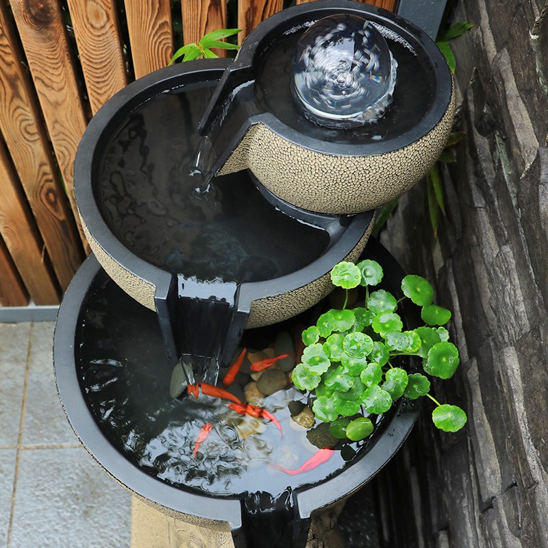 汉韵堂貔貅招财流水摆p件鱼池客厅阳台花园庭院循环水景观落地装