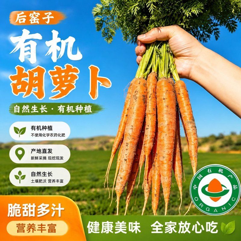 【】【精品拇指胡萝卜】内蒙古后窑子有机胡萝卜新鲜