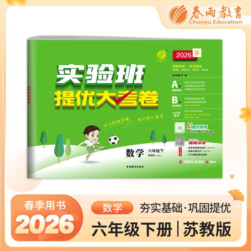 【可开票全新正版】实验班提优大考卷 六年级下册 小学数学 苏教版 2026年春季新版教材同步单元巩固专项分类综合强化提优训练月度