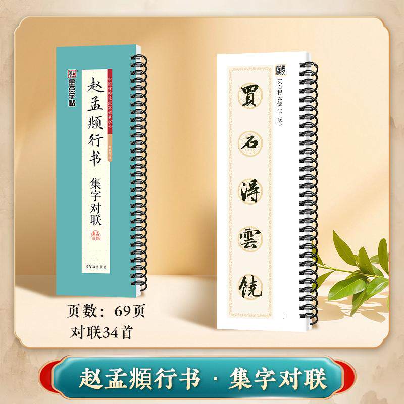 【可开票全新正版】墨点字帖中国碑帖近距离临摹字卡经典原碑拓印高清字卡初学者近距离临帖练字卡成人学生书法赵孟頫行书集字对联