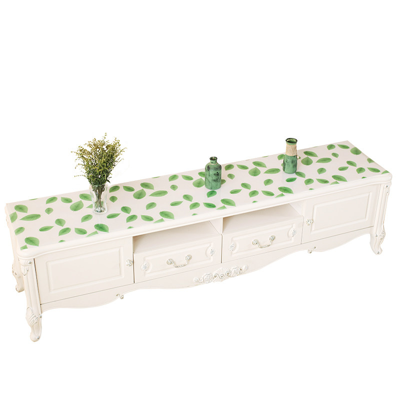 绿色树叶茶几电视柜桌布盖布垫子台布软玻璃水晶板长方形防水