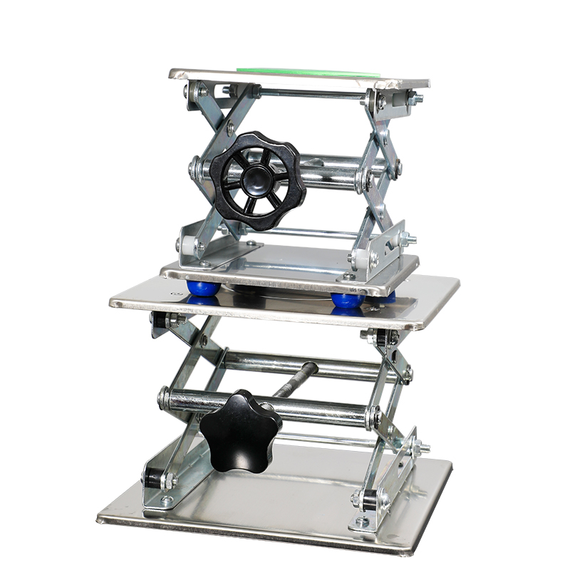 实验用不锈钢升降台手动升降台微型升降小平台实验室用支架150mm*