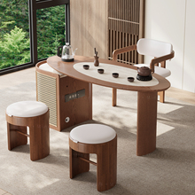 新中式阳台茶桌椅组合现代简约实木白蜡木小户型高端功夫茶台新款