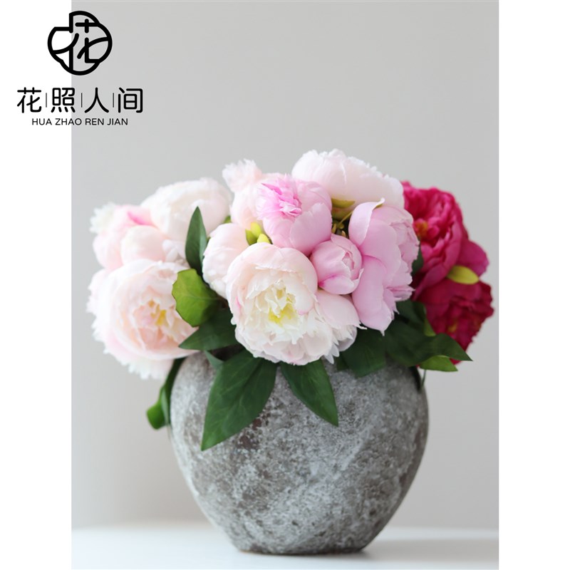 高品质芍药仿真花小把束假花把束家居装饰摆设门店样板房插花花艺
