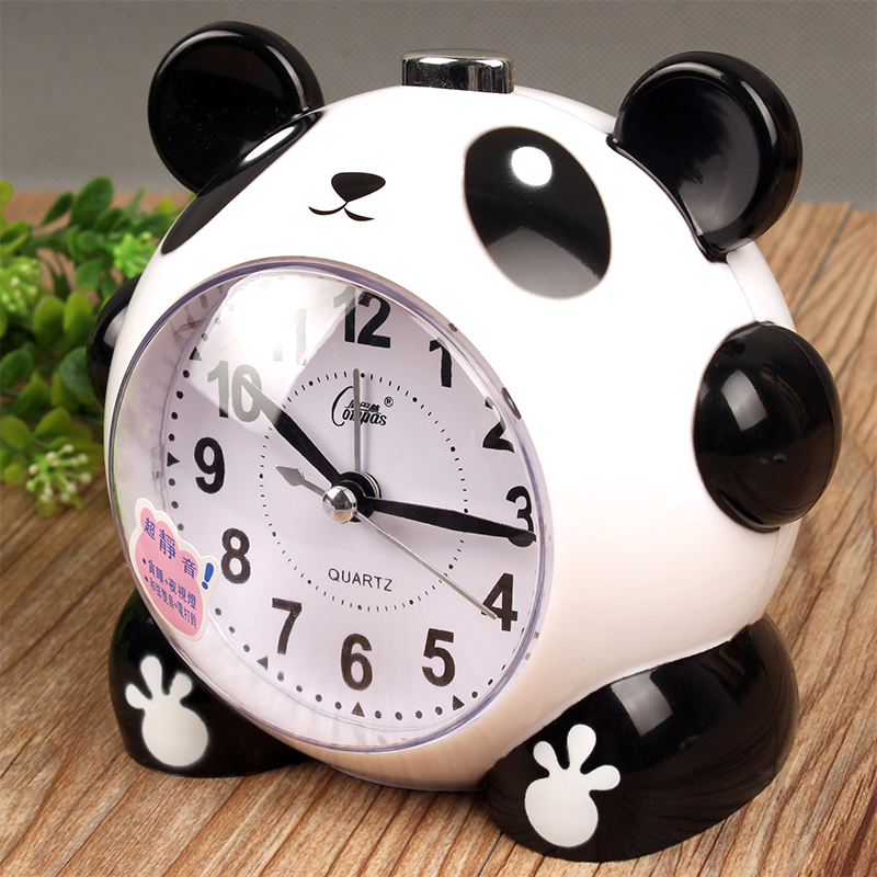 康巴丝学生儿童多功能静音创意卡通个性床头闹钟语音贪睡夜灯音乐