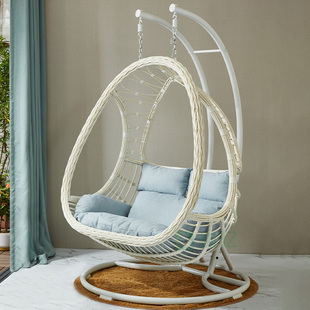 树忆白色人吊篮椅子室内秋千阳台休闲椅子卧室小吊椅摇篮椅