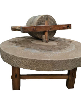 老石碾子石磨旧石碾盘手推磨盘旧石器老石头磙子老式怀旧民俗