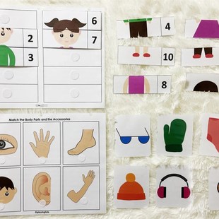 英语启蒙亲子早教 五官身体安静书单词趣味儿童游戏闪卡教师教具