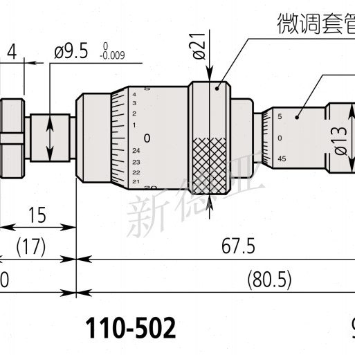 同尺寸微分头110-502光机微调万分头分辨率0.0005mm/MCLN83