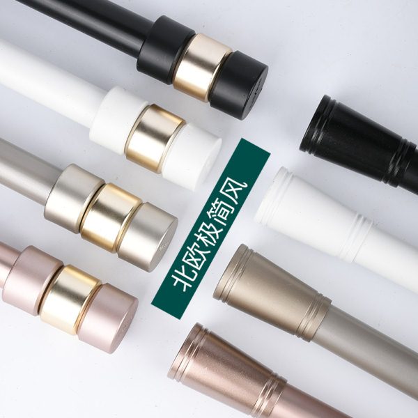 简约罗马杆轻奢窗帘杆杆双杆打孔架子罗马杆铝合金装饰头杆子