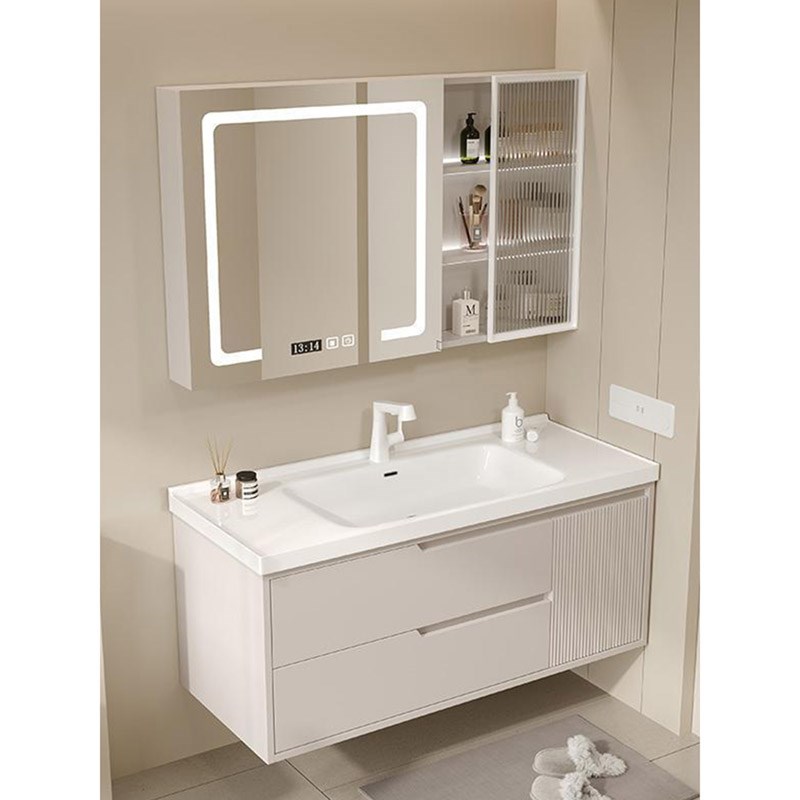 橡木69cm79厘米89/99/109/119公分烤漆陶瓷一体盆浴室柜洗脸盆