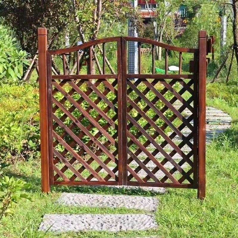 碳化复古防腐木门木栅栏门园艺栅栏花园院子门庭院门小院门免安
