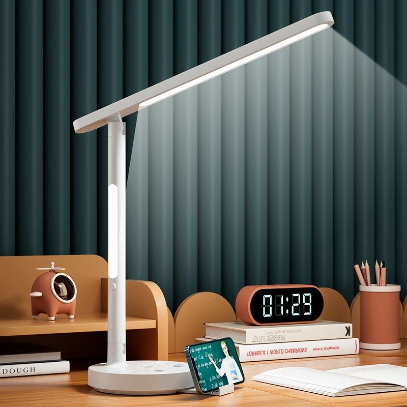 德国台灯插座一体学习护眼大学生阅读防近视床头灯带U