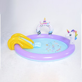 家用大号卡通动物戏水池喷水充气游泳池戏水池滑梯水池游泳池