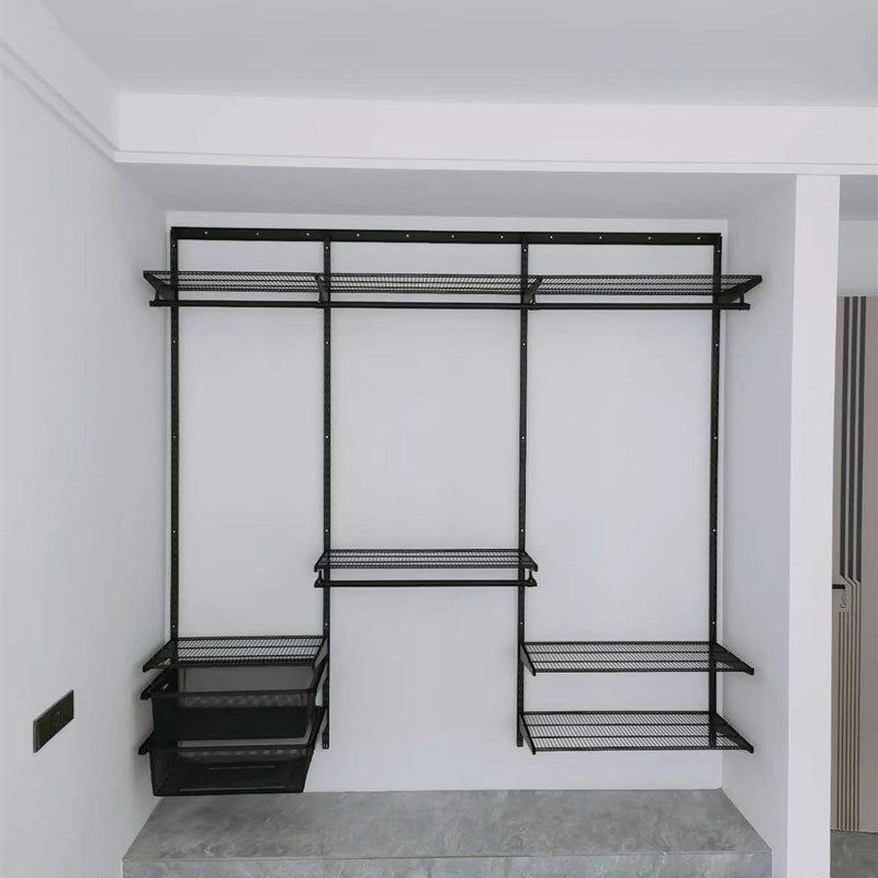 定制卧室金属衣帽架步入式衣帽间放式卧室砌墙上框架挂衣橱,全屋定制,定制转角衣帽间,淘宝优惠券,粉丝福利购,淘宝优惠卷